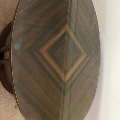 Wooden Table w/ Glass Top