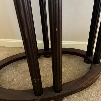 Wooden Table w/ Glass Top
