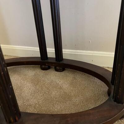 Wooden Table w/ Glass Top