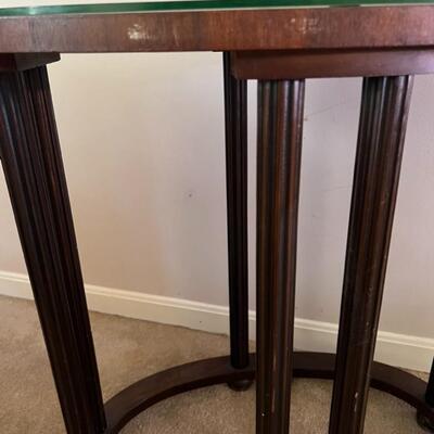 Wooden Table w/ Glass Top