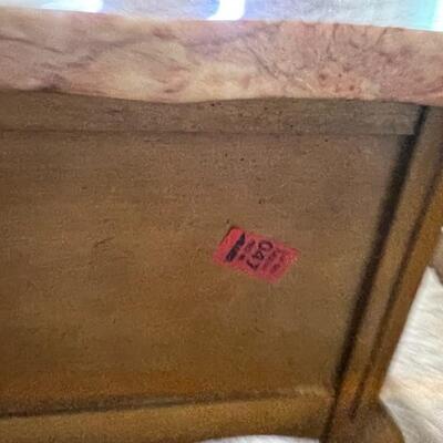 2 Granite Top Bedside Table Vintage