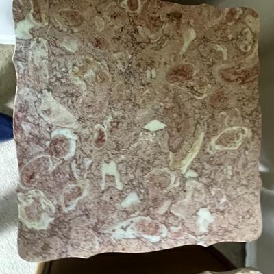 2 Granite Top Bedside Table Vintage