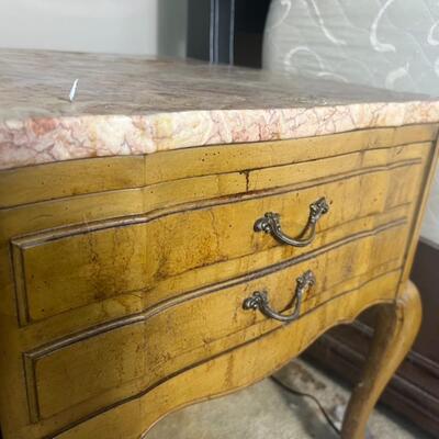 2 Granite Top Bedside Table Vintage