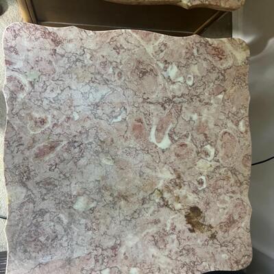2 Granite Top Bedside Table Vintage