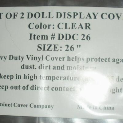 Set of Two 26" Doll Display Covers Made of Heavy-Duty Vinyl to Protect Your Dolls