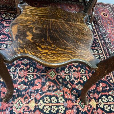 Antique Tiger Oak Occasional Table 