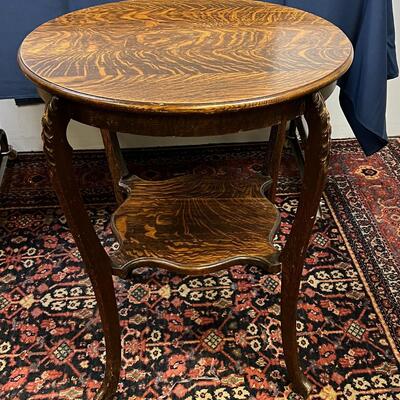 Antique Tiger Oak Occasional Table 