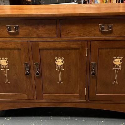 Marked Stickley Arts & Crafts Style Credenza Cherry Wood