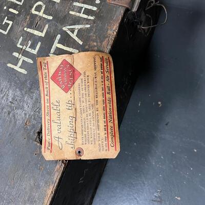 Vintage WWII Foot Locker, Pine Wood