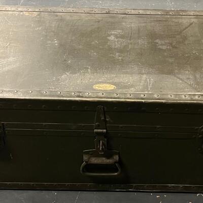US Army Metal Banded Foot Locker 