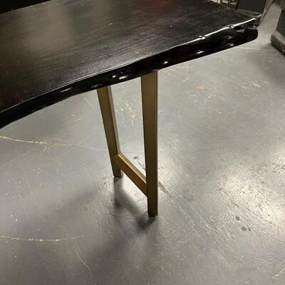 Entry Table Bronze / Gold Tone Leg and Black top