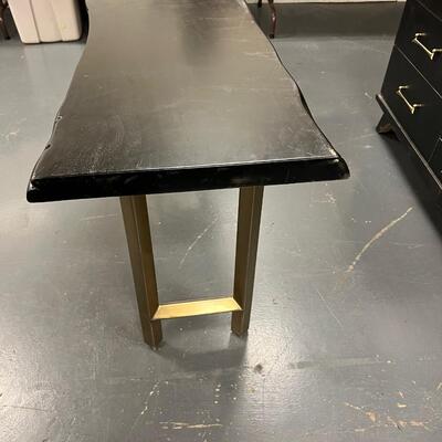 Entry Table Bronze / Gold Tone Leg and Black top