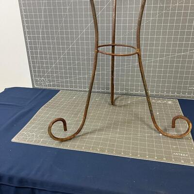Wrought Iron Plant Stand, RUSTIC