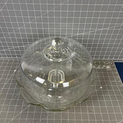 Covered Cake Dish Glass