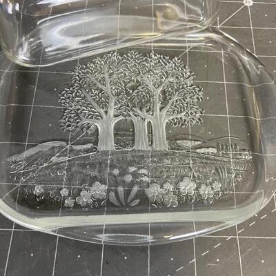 Patterned Tree Butter Dish 