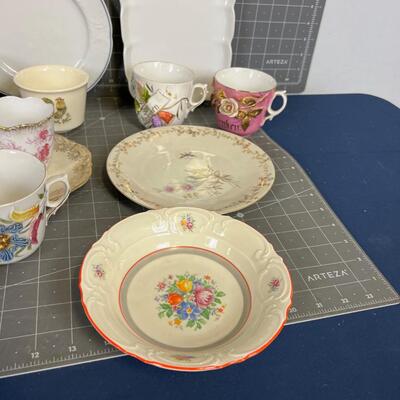 Porcelain Ceramic Lot Mixed; Plates, Bowls, Cups, Dishes etc. 