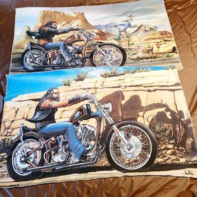 DAVID MANN EASY RIDER ART CLOTH WALL HANGING DUO