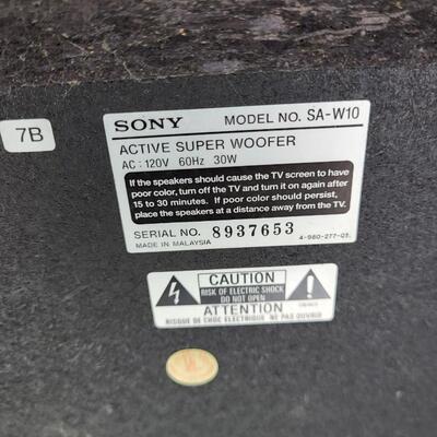 SONY SURROUND SOUND 7 PC SET W/ ACTIVE SUPER WOOFERS