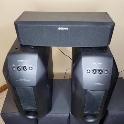 SONY SURROUND SOUND 7 PC SET W/ ACTIVE SUPER WOOFERS