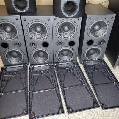 SONY SURROUND SOUND 7 PC SET W/ ACTIVE SUPER WOOFERS