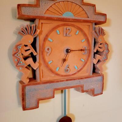 HANDCRAFTED FRONTIER STUDIOS SOUTH WESTERN WALL CLOCK