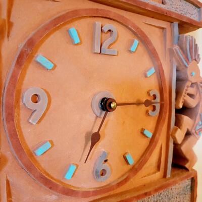 HANDCRAFTED FRONTIER STUDIOS SOUTH WESTERN WALL CLOCK