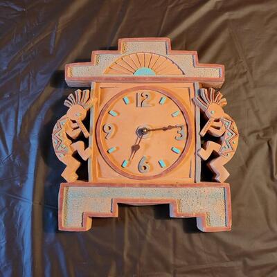 HANDCRAFTED FRONTIER STUDIOS SOUTH WESTERN WALL CLOCK