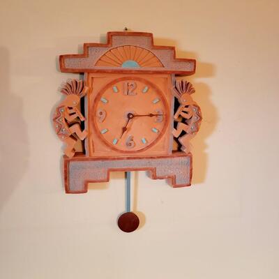 HANDCRAFTED FRONTIER STUDIOS SOUTH WESTERN WALL CLOCK