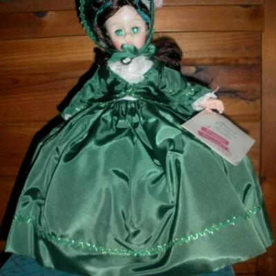1981 Madame Alexander 12" Scarlett O'Hara  in Green Dress with Brocade trim