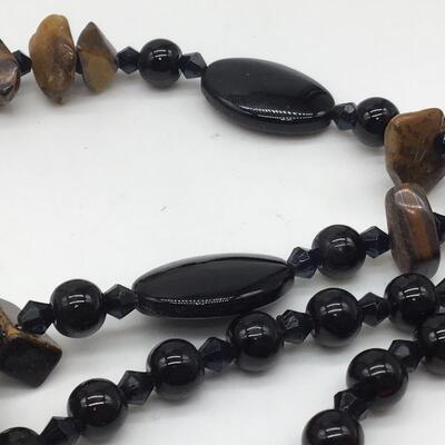 Glass And Stone Beaded Necklace