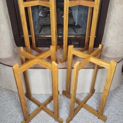 4 PC WOODEN SPEAKER STANDS