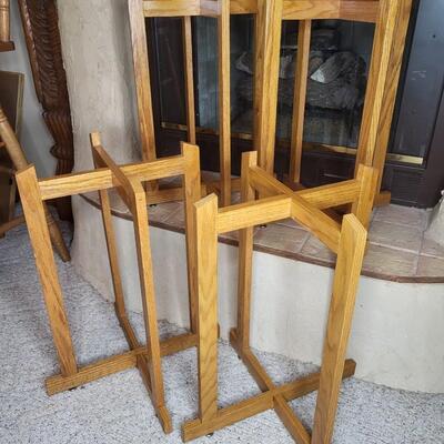 4 PC WOODEN SPEAKER STANDS