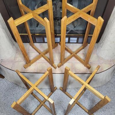 4 PC WOODEN SPEAKER STANDS