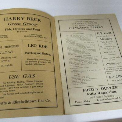 OLD Elizabethtown, PA City Directory 1925, Nice Advertising