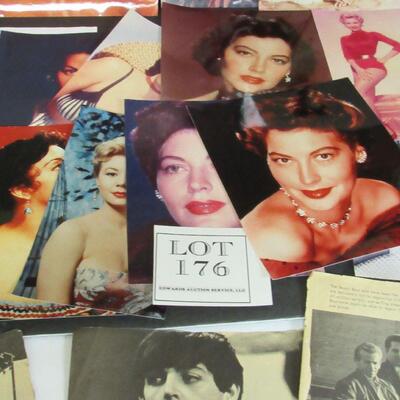 Large Lot Vintage Color Photos Movie Stars, Magazine Pages of Beatles, Paper Movie Stars Scraps