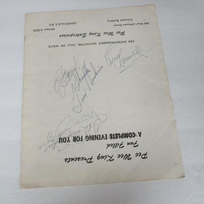 Vintage Pee Wee King Autographed Program With Additional Autographs on Back