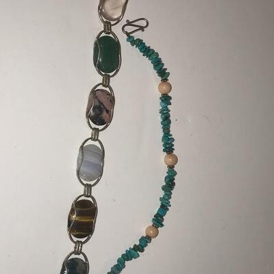 Silver Bracelet with Quartz Stones  & Chip Bracelet