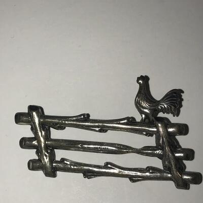 Sterling by Jewelart Chicken / Fence Pin
