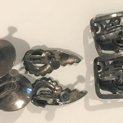 .925 - Vintage 3 Pairs Screw Back Earrings /Also  .900 signed Inuit  1 Pendant ~ 1 Chain