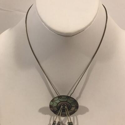 Sterling Chain with Shell Button ~ Artisan Crafted ~ Unique