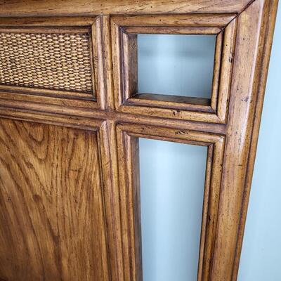 RATTAN/ WICKER WOOD STYLE QUEEN HEADBOARD
