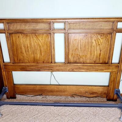 RATTAN/ WICKER WOOD STYLE QUEEN HEADBOARD