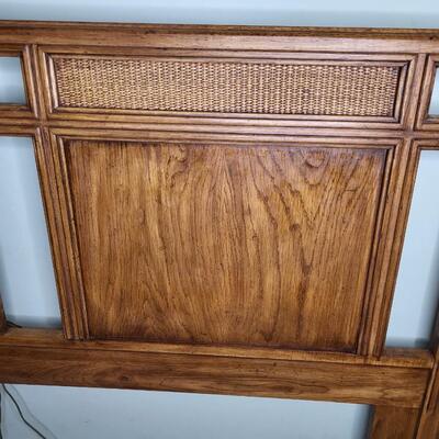 RATTAN/ WICKER WOOD STYLE QUEEN HEADBOARD