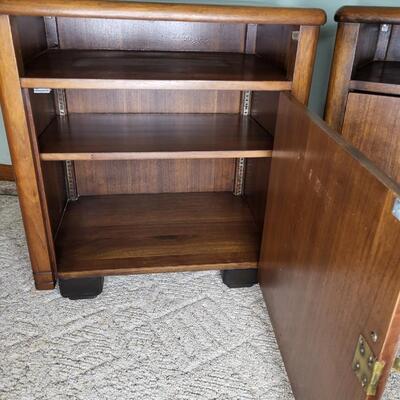 2 SOLID WOOD SIDE CABINET W/ KEY