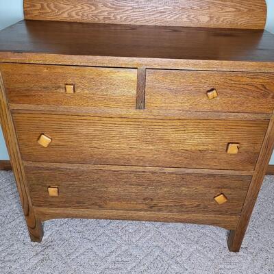 BEAUTIFUL ANTIQUE HELMERS DRESSER W/ MIRROR