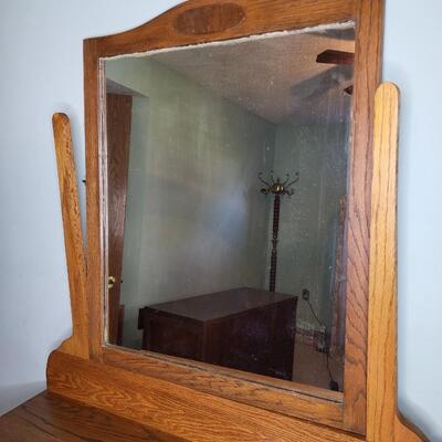 BEAUTIFUL ANTIQUE HELMERS DRESSER W/ MIRROR