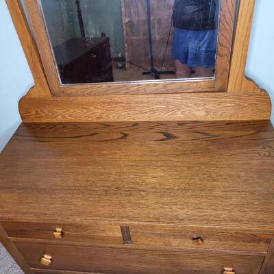 BEAUTIFUL ANTIQUE HELMERS DRESSER W/ MIRROR