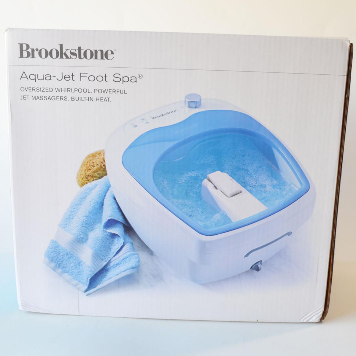 Brookstone Heated AquaJet Foot Spa Oversized Whirlpool Jet Massage