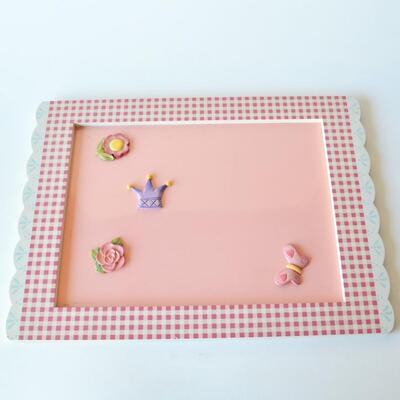Girls Room Decor Magnetic Bulletin Board - Pink Gingham - Home Interiors Kids