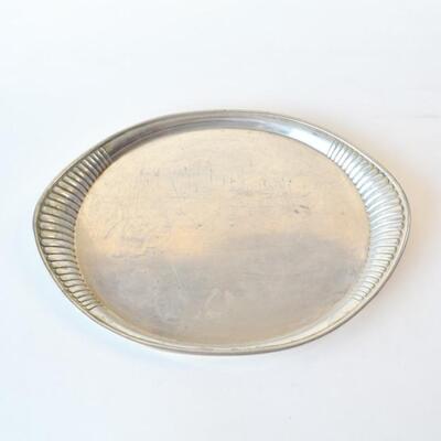 Large Metal Serving Tray - Maybe Pewter - Makers Mark Etain